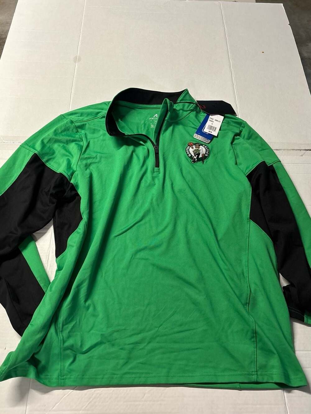 Antigua Men's Boston Celtics Kelly Green 1/4 Zip Long Sleeve Jacket XL New